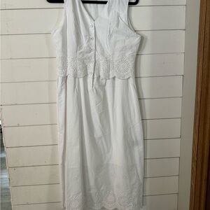 Rachel Zoe White Dress with Eyelet Design